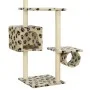 Rascador para gatos con postes de sisal huellas beige 260 cm de vidaXL, Mobiliario para gatos - Ref: Foro24-170535, Precio: 7...