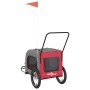 Remolque de bicicleta mascotas hierro tela Oxford rojo gris de , Cochecitos para mascotas - Ref: Foro24-93852, Precio: 108,59...