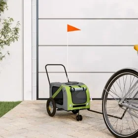 Pet Bicycle Trailer Iron Oxford Cloth Green Black by , pet strollers - Ref: Foro24-93892, Price: 112,45 €, Discount: %