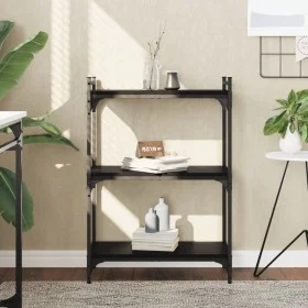 Librería de 3 estantes madera de ingeniería negro 60x30x86 cm de , Librerías y estanterías - Ref: Foro24-837647, Precio: 42,1...