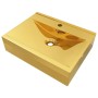Lavabo con rebosadero 60x46x16 cm cerámica dorado de vidaXL, Lavabos - Ref: Foro24-143503, Precio: 140,35 €, Descuento: %