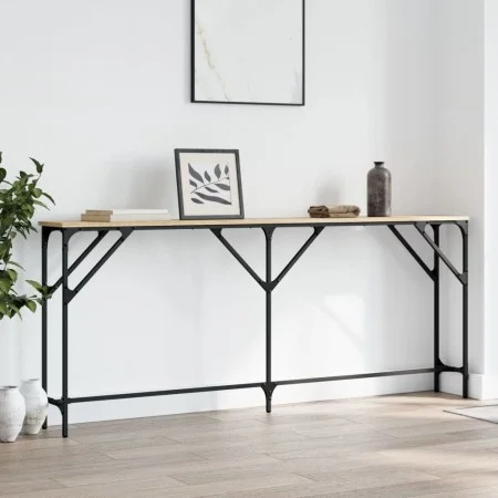 Mesa consola madera de ingeniería roble Sonoma 180x23x75 cm de , Mesas auxiliares - Ref: Foro24-837768, Precio: 55,02 €, Desc...