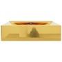 Lavabo con rebosadero 60x46x16 cm cerámica dorado de vidaXL, Lavabos - Ref: Foro24-143503, Precio: 140,35 €, Descuento: %