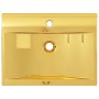 Lavabo con rebosadero 60x46x16 cm cerámica dorado de vidaXL, Lavabos - Ref: Foro24-143503, Precio: 140,35 €, Descuento: %