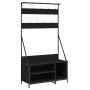 Perchero con zapatero negro 100x41x184 cm de , Organizadores de vestidores y perchas de barra - Ref: Foro24-837867, Precio: 9...
