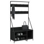 Perchero con zapatero negro 100x41x184 cm de , Organizadores de vestidores y perchas de barra - Ref: Foro24-837867, Precio: 9...