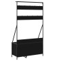 Perchero con zapatero negro 100x41x184 cm de , Organizadores de vestidores y perchas de barra - Ref: Foro24-837867, Precio: 9...