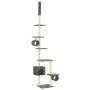 Rascador para gatos con poste de sisal huellas gris 260 cm de vidaXL, Mobiliario para gatos - Ref: Foro24-170533, Precio: 79,...