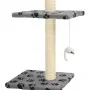 Rascador para gatos con poste de sisal huellas gris 260 cm de vidaXL, Mobiliario para gatos - Ref: Foro24-170533, Precio: 79,...
