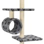 Rascador para gatos con poste de sisal huellas gris 260 cm de vidaXL, Mobiliario para gatos - Ref: Foro24-170533, Precio: 80,...