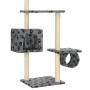 Rascador para gatos con poste de sisal huellas gris 260 cm de vidaXL, Mobiliario para gatos - Ref: Foro24-170533, Precio: 80,...