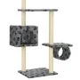 Rascador para gatos con poste de sisal huellas gris 260 cm de vidaXL, Mobiliario para gatos - Ref: Foro24-170533, Precio: 79,...