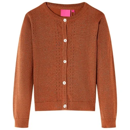 Cárdigan de punto infantil color coñac 104 de , Ropa de abrigo para niños - Ref: Foro24-14515, Precio: 12,41 €, Descuento: %