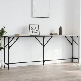 Mesa consola madera de ingeniería gris Sonoma 200x29x75 cm de , Mesas auxiliares - Ref: Foro24-837780, Precio: 63,28 €, Descu...