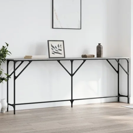 Mesa consola madera de ingeniería gris Sonoma 200x29x75 cm de , Mesas auxiliares - Ref: Foro24-837780, Precio: 63,28 €, Descu...