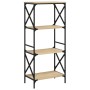 Librería 4 estantes madera ingeniería roble Sonoma 59x35x132 cm de , Librerías y estanterías - Ref: Foro24-837618, Precio: 55...