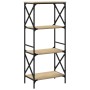 Librería 4 estantes madera ingeniería roble Sonoma 59x35x132 cm de , Librerías y estanterías - Ref: Foro24-837618, Precio: 55...