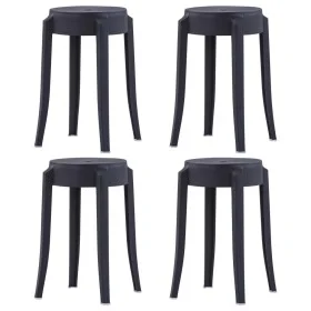 Taburetes apilables 4 unidades plástico negro de vidaXL, Taburetes de cocina - Ref: Foro24-247278, Precio: 77,96 €, Descuento: %