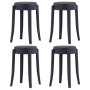 Taburetes apilables 4 unidades plástico negro de vidaXL, Taburetes de cocina - Ref: Foro24-247278, Precio: 78,53 €, Descuento: %