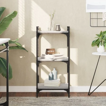 Librería 3 estantes madera ingeniería gris Sonoma 40x30x86 cm de , Librerías y estanterías - Ref: Foro24-837630, Precio: 36,2...