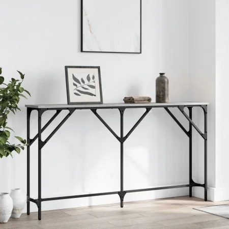 Mesa consola madera de ingeniería gris Sonoma 140x23x75 cm de , Mesas auxiliares - Ref: Foro24-837775, Precio: 46,28 €, Descu...