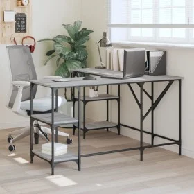 Escritorio madera de ingeniería gris Sonoma 139x139x75 cm de , Escritorios - Ref: Foro24-837595, Precio: 102,20 €, Descuento: %