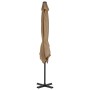 Sombrilla voladiza con poste de aluminio gris topo 250x250 cm de vidaXL, Sombrillas - Ref: Foro24-44619, Precio: 129,22 €, De...