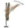 Sombrilla voladiza con poste de aluminio gris topo 250x250 cm de vidaXL, Sombrillas - Ref: Foro24-44619, Precio: 127,88 €, De...