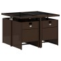 Set comedor de jardín 5 piezas y cojines ratán sintético marrón en Conjuntos de jardín | Comprar online en Foru.es