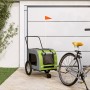 Remolque de bicicleta mascotas hierro tela Oxford verde gris de , Cochecitos para mascotas - Ref: Foro24-93857, Precio: 120,7...