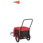 Remolque de bicicleta mascotas hierro tela Oxford rojo negro de , Cochecitos para mascotas - Ref: Foro24-94013, Precio: 109,2...