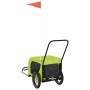 Remolque de bicicleta mascotas hierro tela Oxford verde negro de , Cochecitos para mascotas - Ref: Foro24-94018, Precio: 109,...