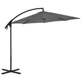 Sombrilla voladiza con poste de acero 300 cm antracita de vidaXL, Sombrillas - Ref: Foro24-44875, Precio: 132,85 €, Descuento: %
