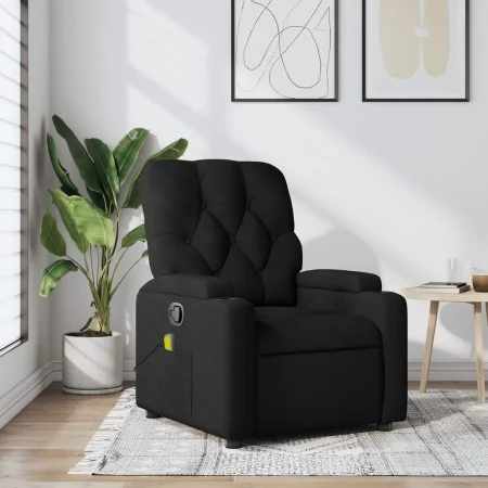 Sillón reclinable de masaje de tela negro de , Sillones - Ref: Foro24-372493, Precio: 220,64 €, Descuento: %