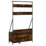 Perchero con zapatero roble ahumado 100x41x184 cm de , Organizadores de vestidores y perchas de barra - Ref: Foro24-837869, P...
