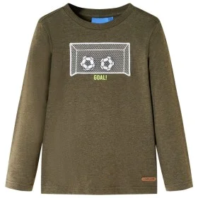 Camiseta infantil de manga larga caqui mélange 116 de , Camisetas para niños - Ref: Foro24-12711, Precio: 8,52 €, Descuento: %