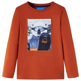 Camiseta infantil de manga larga color teja claro 128 de , Camisetas para niños - Ref: Foro24-13142, Precio: 8,64 €, Descuent...
