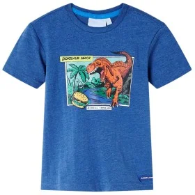 Camiseta infantil azul oscuro mélange 104 de , Camisetas para niños - Ref: Foro24-12240, Precio: 8,12 €, Descuento: %