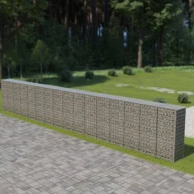 Gabionenwand mit verzinkten Stahlabdeckungen 900x50x150 cm von vidaXL, Zaunpaneele - Ref: Foro24-143589, Preis: 609,36 €, Rab...
