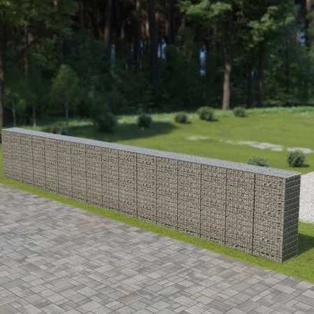 Muro de gavionescon cubiertas acero galvanizado 900x50x150 cm de vidaXL, Paneles de vallas - Ref: Foro24-143589, Precio: 609,...