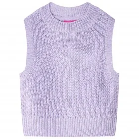 Chaleco infantil de punto color lila claro 116 de , Camisetas para niños - Ref: Foro24-14546, Precio: 11,31 €, Descuento: %