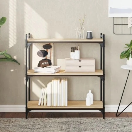 Librería 3 estantes madera ingeniería roble Sonoma 80x30x86 cm by , Bookcases and shelves - Ref: Foro24-837668, Price: 46,59 ...