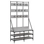 Perchero con zapatero gris Sonoma 100x40x184 cm de , Organizadores de vestidores y perchas de barra - Ref: Foro24-837860, Pre...