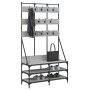 Perchero con zapatero gris Sonoma 100x40x184 cm de , Organizadores de vestidores y perchas de barra - Ref: Foro24-837860, Pre...