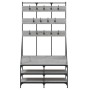 Perchero con zapatero gris Sonoma 100x40x184 cm de , Organizadores de vestidores y perchas de barra - Ref: Foro24-837860, Pre...