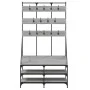 Perchero con zapatero gris Sonoma 100x40x184 cm de , Organizadores de vestidores y perchas de barra - Ref: Foro24-837860, Pre...