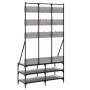 Perchero con zapatero gris Sonoma 100x40x184 cm de , Organizadores de vestidores y perchas de barra - Ref: Foro24-837860, Pre...