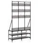 Perchero con zapatero gris Sonoma 100x40x184 cm de , Organizadores de vestidores y perchas de barra - Ref: Foro24-837860, Pre...