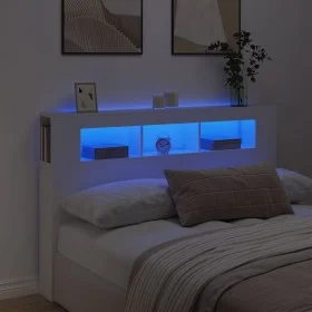 Kopfteil mit LED, weißem Holzwerkstoff, 160 x 18,5 x 103,5 cm von , Kopf- und Fußteile - Ref: Foro24-837351, Preis: 95,88 €, ...