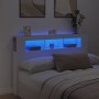 Cabecero con LED madera de ingeniería blanco 160x18,5x103,5 cm de , Cabeceros y pies de cama - Ref: Foro24-837351, Precio: 98...